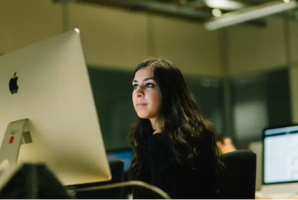Woman using a computer